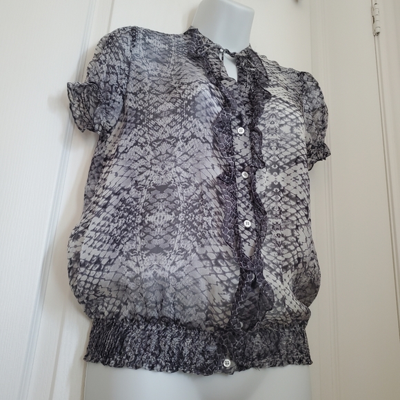 🎉3/$39 Zara Snakeskin Sheer Blouse - Picture 9 of 10